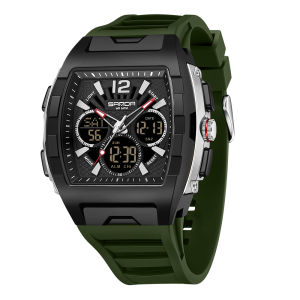 Sanda | SANDA New Mens Dual Display Watch Business Sports Waterproof LED Analog Digital Countdown Electronic Quartz Male Wristwatch