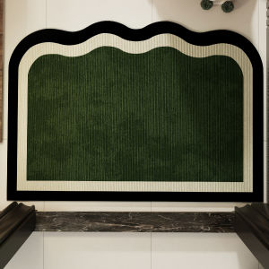 Green Mid-century Style Flax Look Irregular Diatomaceous Mud Door Mat