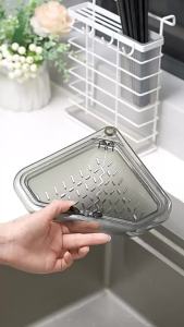 Rổ Lọc Rác Hình Tam Giác Từ Tính Dụng Cụ Giữ Thức Ăn Thừa Cho Trái Cây & Rau Củ Dụng Cụ Sắp Xếp Góc Bồn Rửa Nhà Bếp Rổ Thoát Nước