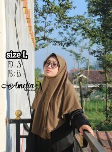 jilbab antem bahan kaos ukuran L by Amelia collection 354