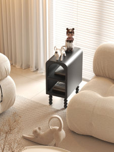 Nova Living Cream Style Small Floor Standing Sofa Side Table Bedside Cabinet Narrow Storage Shelf Home Furniture Bedroom