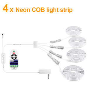 2/4/6-in-1 RF Remoter Embeded COB Strip Neon Light LED Tape Cabinet Acoustic Wall Wood Grille TV Background Decor Bluetooth APP