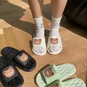 Dép Nhựa Gấu Dẻo Đi Trong Nhà Siêu Êm Siêu Bền Cao Cấp Dép Đi Trong Nhà Chống Trượt Mềm Mại