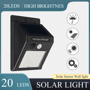 ⚡PH Delivery In Stock: Solar Wall Light 20 LED Rechargeable Outdoor Waterproof Lights