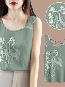 Áo Ba Lỗ Cotton Pha Trộn Mùa Hè Cho Nữ Áo Ba Lỗ Không Tay Hở Lưng Chéo Áo Khoác Ngoài Đa Năng Thời Trang Công Sở Thường Ngày