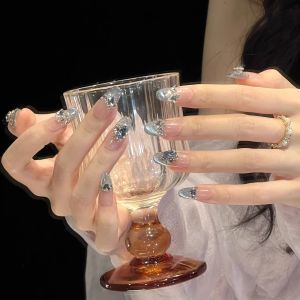 Nhựa Giả Móng Tay Thủ Công Dài Vừa Phải Mắt Mèo Pháp Trong Suốt Dễ Mang Trang Trí Móng Tay Thương Hiệu Nghệ Sĩ Nước Hoa