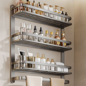 Wall Mounted Hole-Free Bathroom Shelf Aluminum