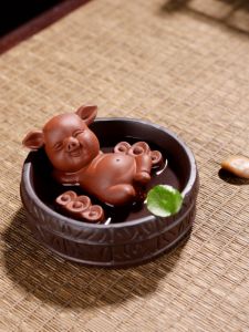 Premium Purple Clay Tea Pet Pig Home Indoor Tea Table Tray Decorative Ornaments Tea Set Accessories Wealth Attracting Zen Style