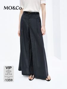 MO&Co. | Lightweight Wool Blend High Waist Pleated Skirt Pants