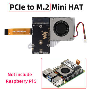 PCIe To M.2 Adapter Board (E) with Cooling Fan for Raspberry Pi 5 Compatible With 2242/2230 Size NVMe M.2 SSD High-speed Reading