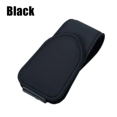JFBONIN Universal Car Sun Visor Clip Leather Sunglasses Holder Eyeglasses Hanger Ticket & Card Mount