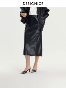Designice High Waist Straight Leg Mini Skirt Commute Loose Womens Skirt Elegant Versatile Polyester Fiber H-Shape Silhouette