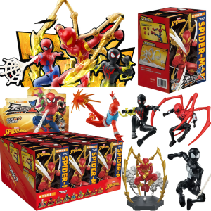 New Keeppley Spider-Man Iron Spider Scarlet Spider Miles Morales Anime Figure Building Block Blind Box Toys Kids Christmas Gifts