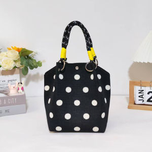 Large-capacity Jacquard Knitted Handbag Multi-pattern Knitted Handle Magnetic Closed Shopping Shoulder Bag bags