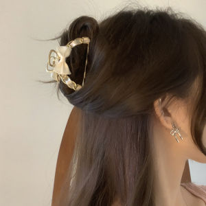 กิ๊บติดผมรูปผีเสื้อหรูหรา ทรงเรือชั้นสูง สไตล์เกาหลี โลหะผสม ทองแดง ทอง ดีไซน์เก๋ไก๋ แฟชั่นสำหรับผู้หญิง