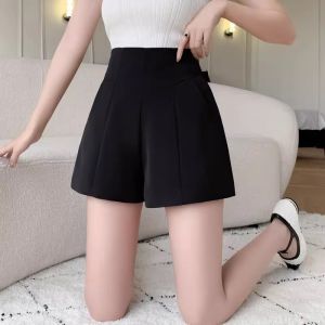 Quần Short Vest Lụa Băng Cao Cấp 2025 Thiết Kế Mới Quần Ống Rộng Cạp Cao Thời Trang Thường Ngày Cho Phụ Nữ Nhỏ Nhắn