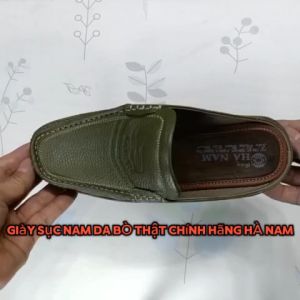 Giày Sục Nam HA NAM Da Bò Thật Cao Cấp GSB20101