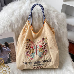 New May Korean Japanese Style Ferris Wheel Embroidery Eco-friendly Nylon Handbag Ballchain Shoulder Bag Craft Feature