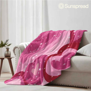 Beast Kingdom | Gradient Sparkle Heart Soft Warm Flannel Blanket Lightweight Cozy Christmas Halloween Home Decor Room