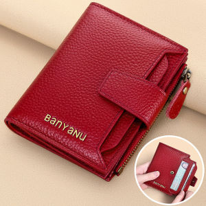 BANYANU RFID การปิดกั้นกระเป๋าใส่เงินหนังแท้วัวขนาดเล็กเดินทางซองเก็บใบขับขี่คนขับกระเป๋าเงินสำหรับผู้หญิง