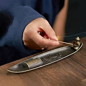 Home Indoor Sandalwood Incense Insert Fashionable Small Boat Incense Burner Fishing Old Man Style Incense Burner Incense