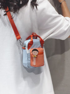 Dopamine Floral Small Square Bag Lightweight Nylon Womens Crossbody Phone Bag Youth Casual Fashion Soft Handle Zipper Closure