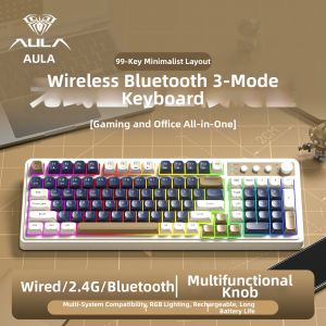 AULA | Glowing Wireless Tri-Mode Gaming and Office Keyboard Mouse Set