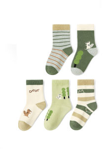 Pure Cotton Childrens Socks Long Tube Mid-Calf Boys Winter Cotton Blend Elastic Comfortable Breathable Anti-Slip Anti-Deformation