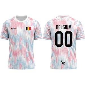 Belgium Flag Print Soccer Jersey Top Men T Shirt Women Tee Boys Top Children Parent Child Quick dry short sleeves kids Tshirt