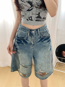 QIANCHANGNAAI | Retro High-Waisted Womens Denim Shorts