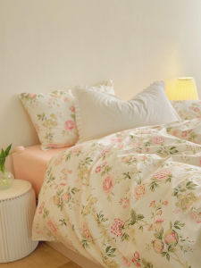 Artistic Style Pure Cotton Bedding Three-Piece Dormitory Bed Sheet Single Piece Cotton Quilt Cover Country Style