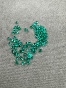1mm LAB GROWN EMERALD COLUMBIAN GREEN BIRON Square GEMSTONE GIFT one pieces 150bht