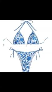 Bộ Bikini Hai Mảnh Tam Giác Dây Buộc 2026 Dành Cho Nữ Đồ Bơi Nữ Áo Tắm Đồ Bơi Mùa Hè Không Gọng Dây Buộc Ren