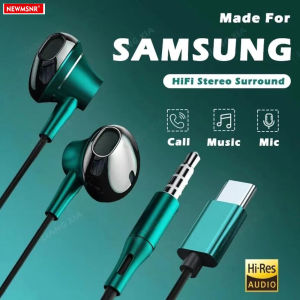 Newmsnr | Type C&3.5mm Headphones 9D Surround Bass Wired Control Headsets In HD Mic Wired Earbuds For IPhone15-17/Samsung Series Earphones
