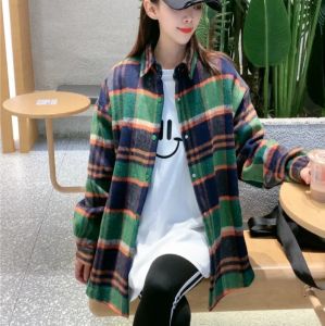 Plaid Flannel Thickened Loose Shirt