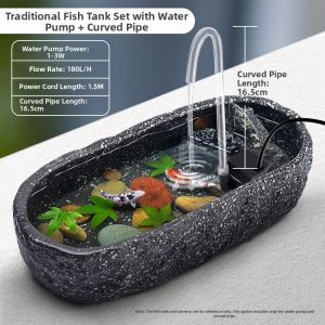 CHONGXIAOSHUAI | Traditional Eco Stone-like Water Garden Bowl Lotus Landscape Vase