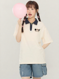 Gbiaior | Spring Summer New Style Cartoon Print Small Size Polo Tshirt