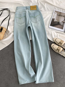 Slim Fit High Waist Straight Leg Jeans Womens Thin Version Korean Style Autumn Fashion Casual Cotton Stretch Denim Pants