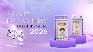 Thùng 6 Bịch Bỉm Goldgi Signature cao cấp hỗ trợ ngừa hăm dịu nhẹ với da bé hàng chính hãng