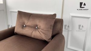 DL Home Concept Diamond 1 Seater Sofa (Waterproof Fabric Velvet)