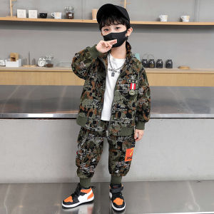 Casual Camouflage Childrens Wear Set for Boys Sweatshirt Suit Autumn Winter Special Forces Two Piece Set Kindergarten Military Training Uniform