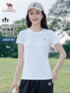 Áo Thun Thể Thao Nhanh Khô Camel Dành Cho Nữ Mùa Xuân Hè Ngoài Trời Co Giãn Thoáng Khí Cổ Tròn Tay Ngắn Đa Năng Quần Áo Leo Núi