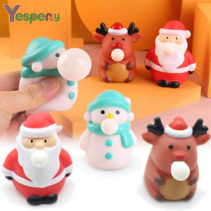 YESPERY Christmas Squeeze Toys Extrusion Blowing Bubble Pinch Toy Kids Stress Relief Fidget Toy Santa Claus Elk Snowman Pinching Toy Xmas Gift