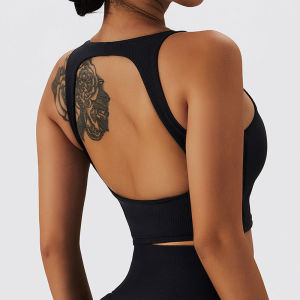 Cut Out Sports Intimates Womens Bubble Wrap Push up with Breast Pads Yoga Vest Workout Clothes Bra Bare Back Beautiful Back Tank-Top