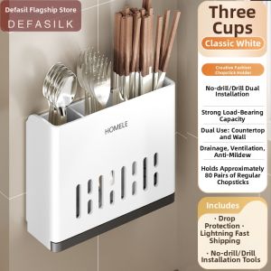 Defasilk | Wall-mounted High-end Chopstick Organizer with Spoon Holder