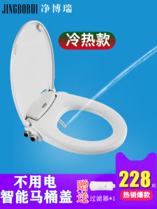 Intelligent Toilet Seat Cover Automatic Cold Hot Water No Electric Household Butt Wash Rinse Cleaner PP Board Material with Buffer