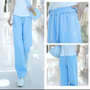 Slim Fit Straight Leg Banana Pants Womens Summer Autumn New Style High Waist Casual Sweatpants Elastic Waist Long Trousers