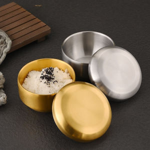 1PC Korean Double-layer Stainless Steel Bibimbap Bowl with Lid Household Creative Soup Bowl Childrens Korean Kimchi Bowl