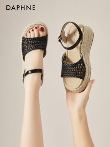 Daphne | Wedge Straw Sandals Open Weave Elevated Comfort Platform 2026 Summer New