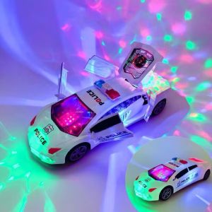 AOMING Electric Toy  Car 360°Rotation Police Car Vehicle with LED Light Music Dancing Deformation Rotating Car Transformers police car Small Production  Environmental Protection Toys